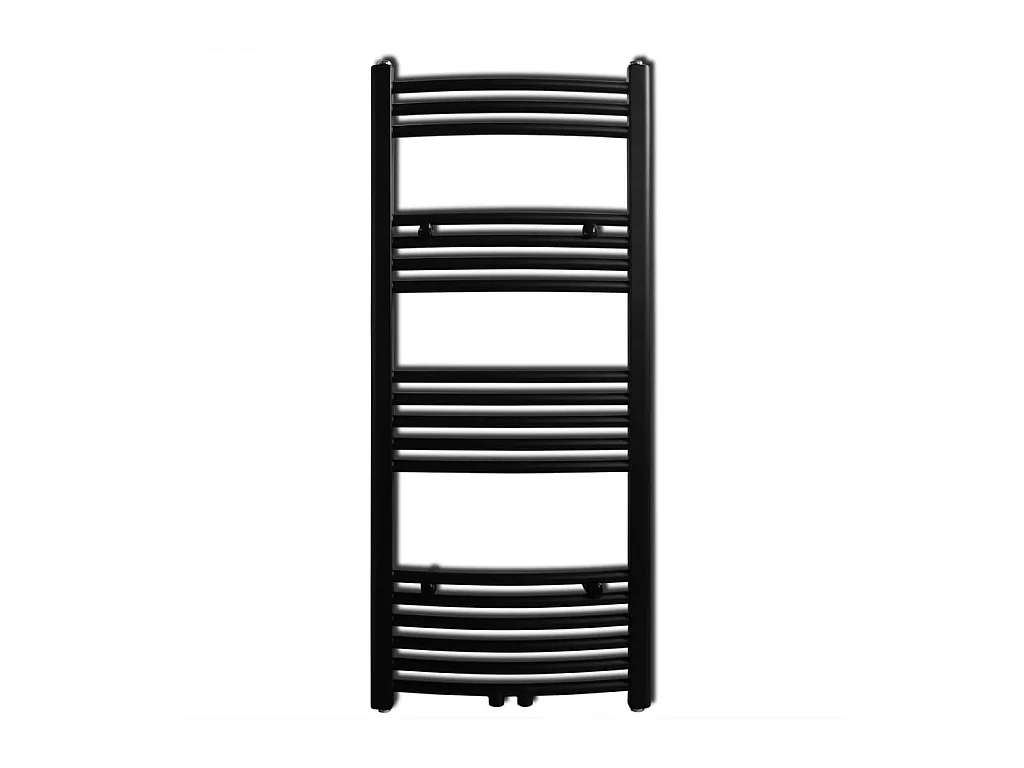 Sèche-serviettes eau chaude à rails incurvés noir 500 x 1160 mm