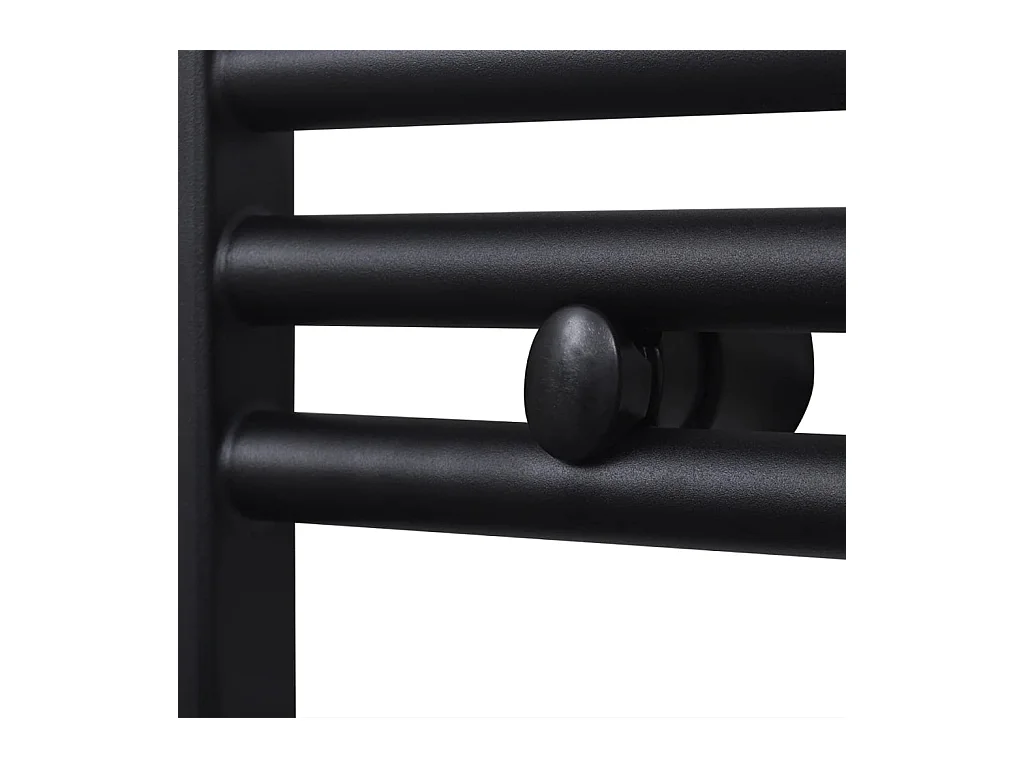 Sèche-serviettes eau chaude à rails incurvés noir 500 x 1160 mm