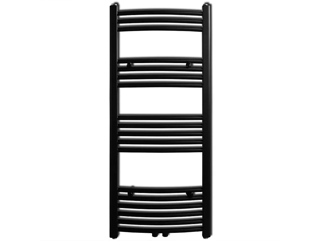 Sèche-serviettes eau chaude à rails incurvés noir 500 x 1160 mm