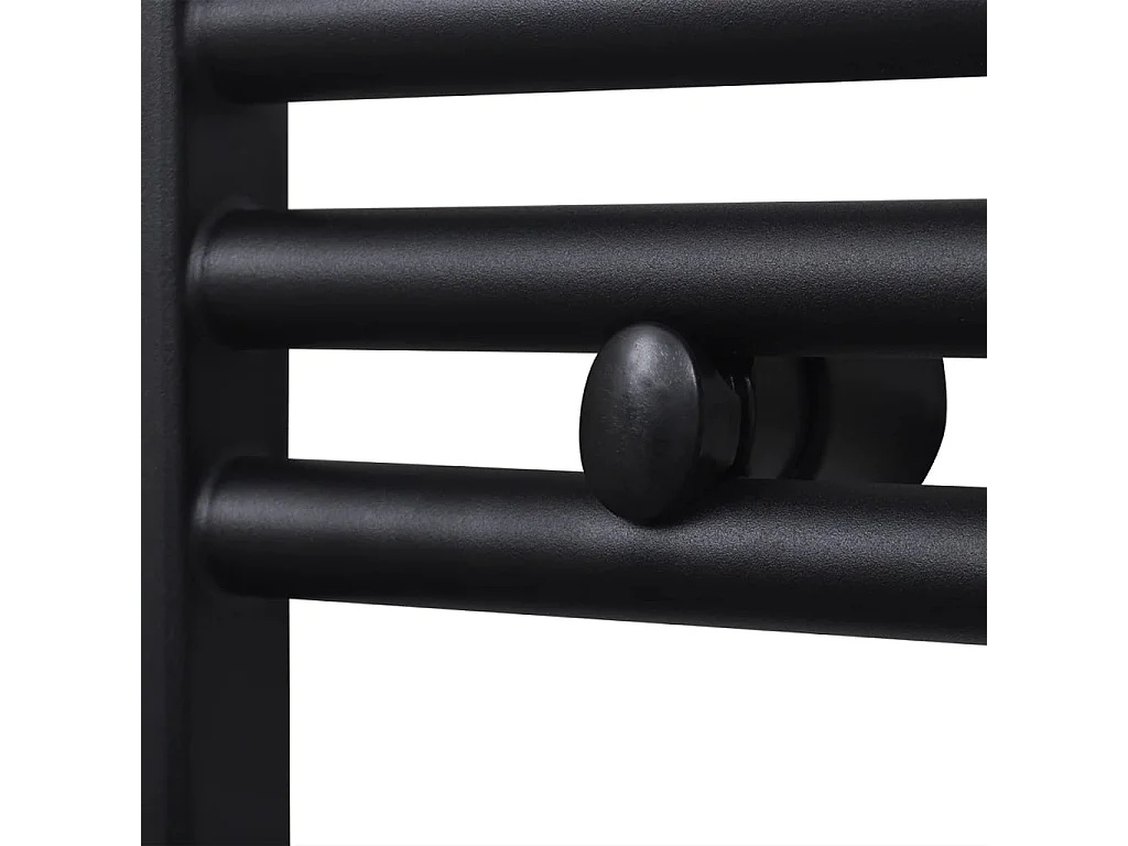 Sèche-serviettes eau chaude à rails incurvés noir 500 x 1160 mm