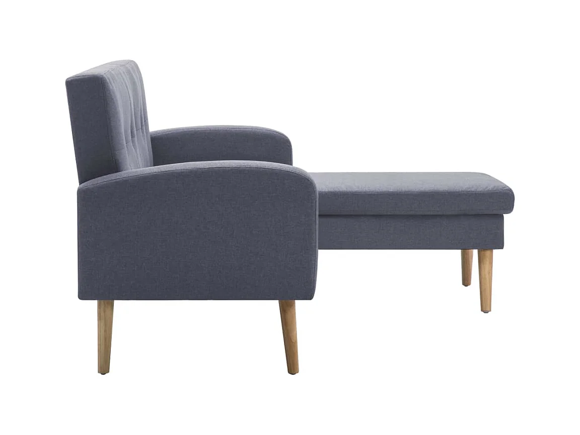 Sofá em tecido c/ forma de L 186x136x79 cm cinzento claro
