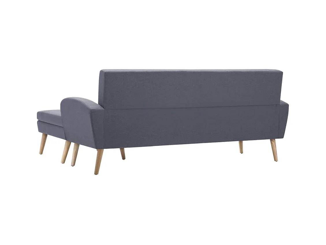 Sofá em tecido c/ forma de L 186x136x79 cm cinzento claro