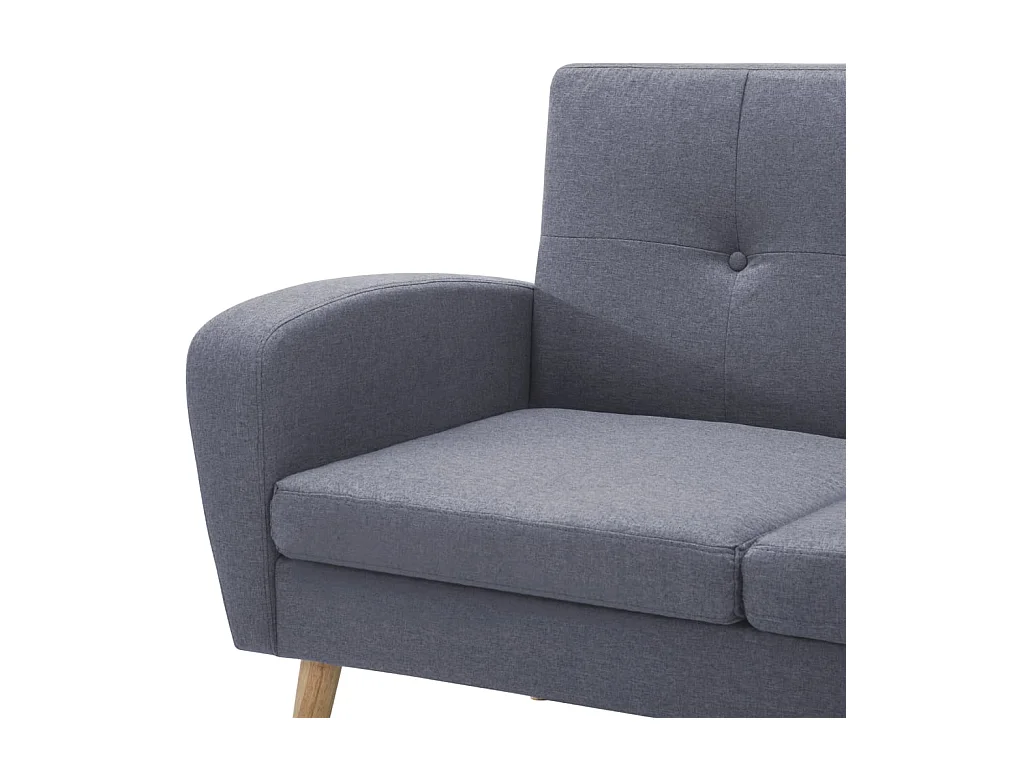 Sofá em tecido c/ forma de L 186x136x79 cm cinzento claro