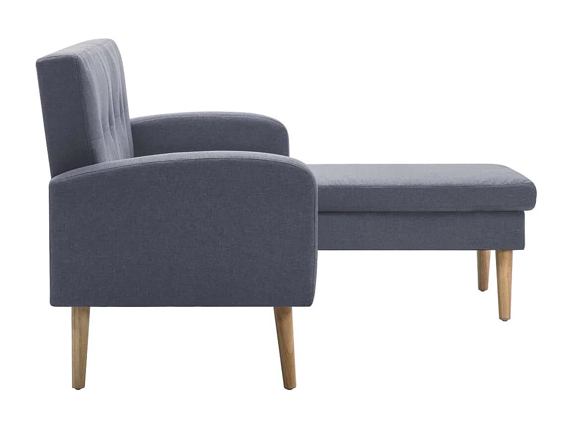 Sofá em tecido c/ forma de L 186x136x79 cm cinzento claro