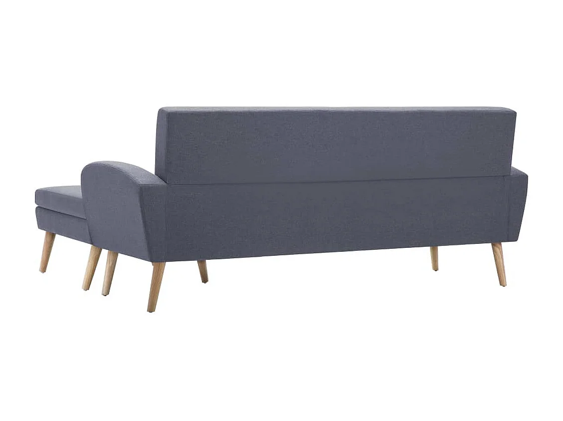Sofá em tecido c/ forma de L 186x136x79 cm cinzento claro