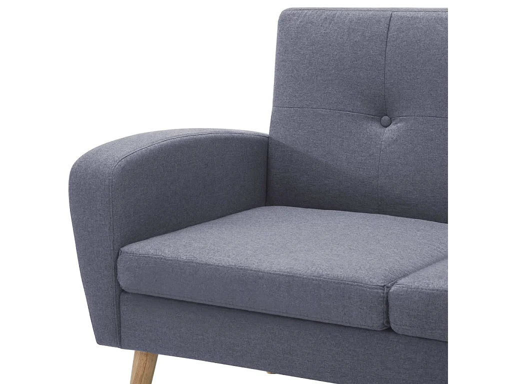 Sofá em tecido c/ forma de L 186x136x79 cm cinzento claro