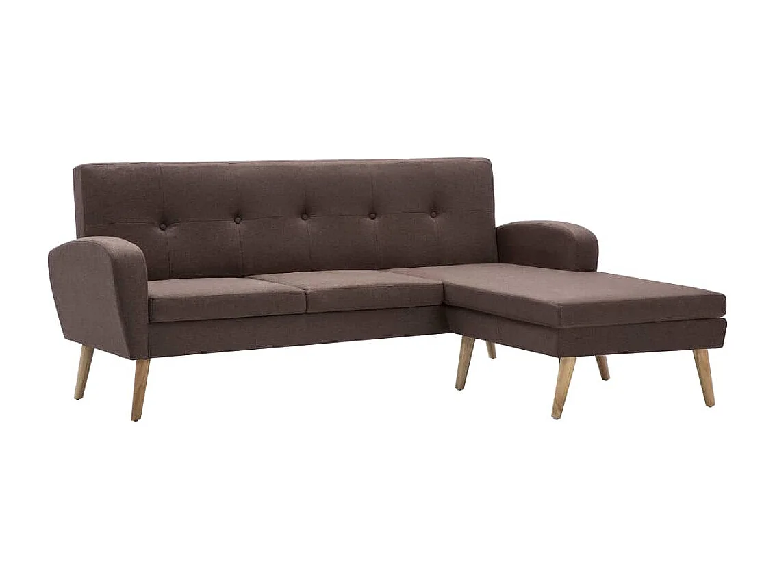 Canapé en forme de L revêtement en tissu 186x136x79 cm marron