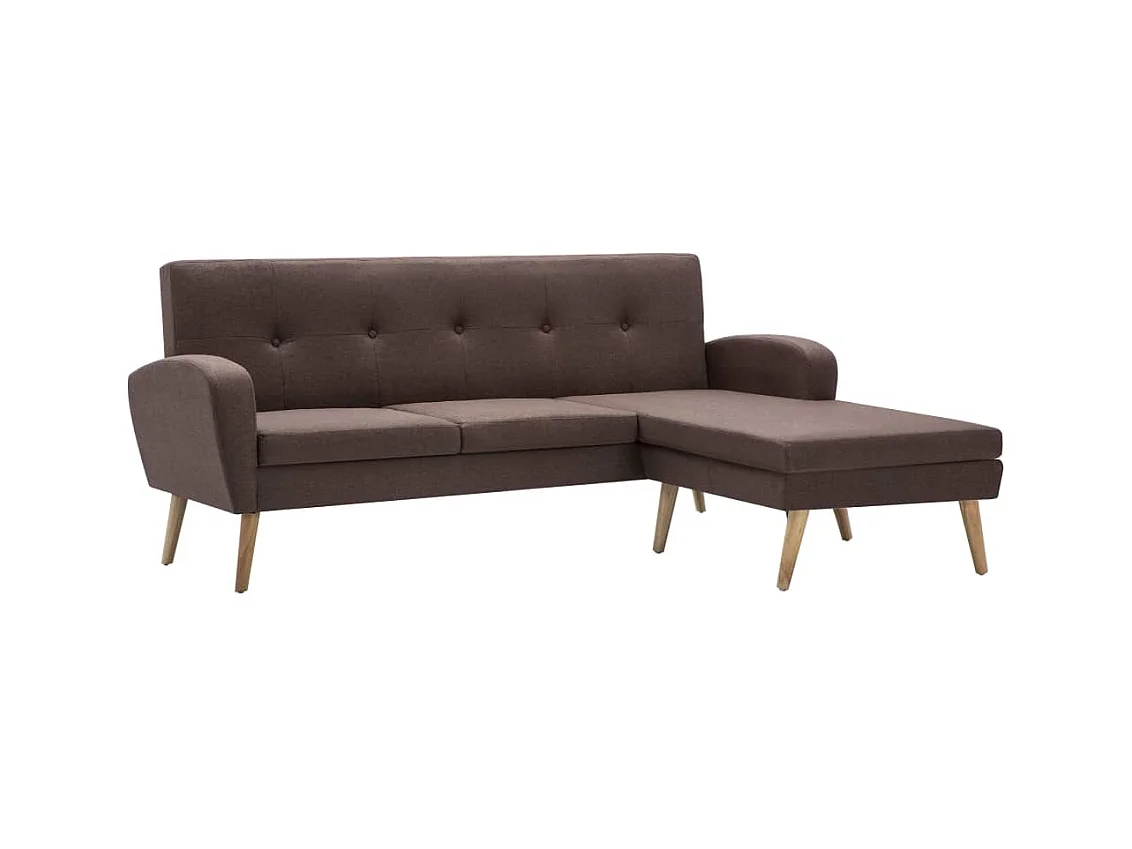 Canapé en forme de L revêtement en tissu 186x136x79 cm marron