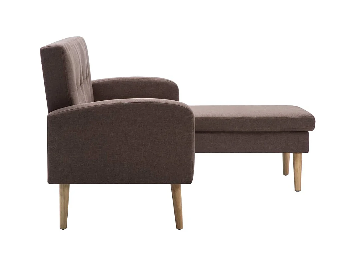 Canapé en forme de L revêtement en tissu 186x136x79 cm marron