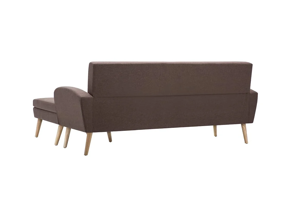 Canapé en forme de L revêtement en tissu 186x136x79 cm marron