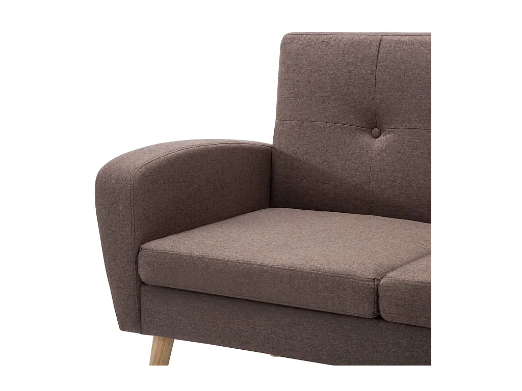Canapé en forme de L revêtement en tissu 186x136x79 cm marron