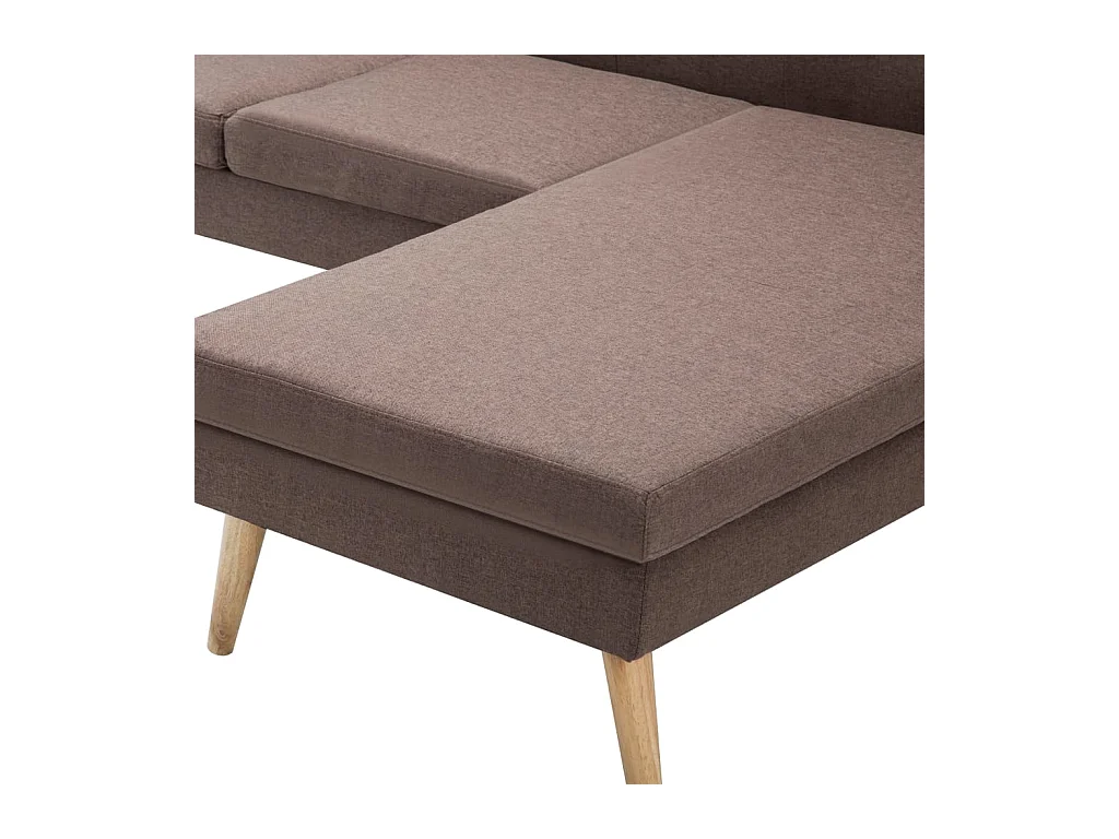 Canapé en forme de L revêtement en tissu 186x136x79 cm marron