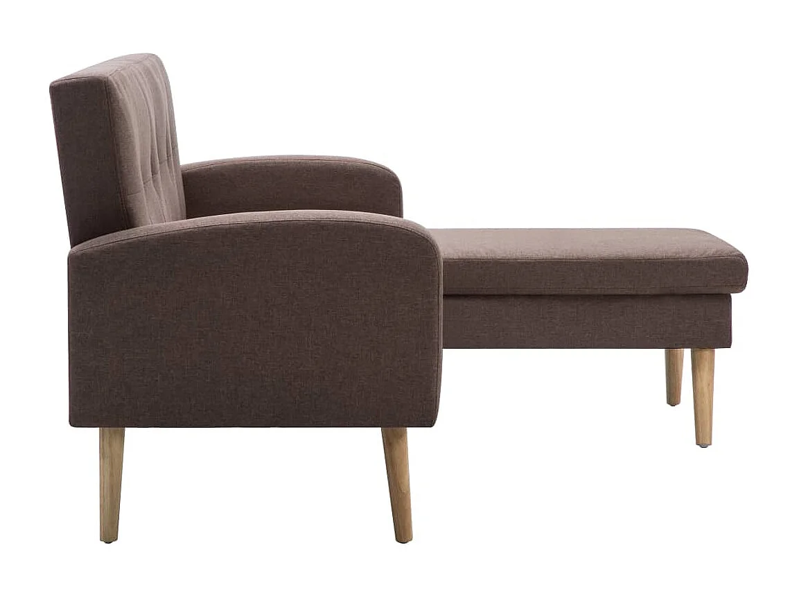 Divano a L con Rivestimento in Tessuto 186x136x79 cm Marrone