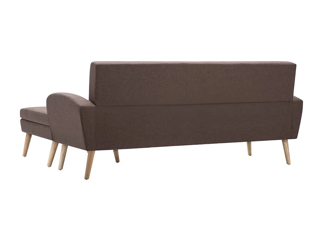 Divano a L con Rivestimento in Tessuto 186x136x79 cm Marrone
