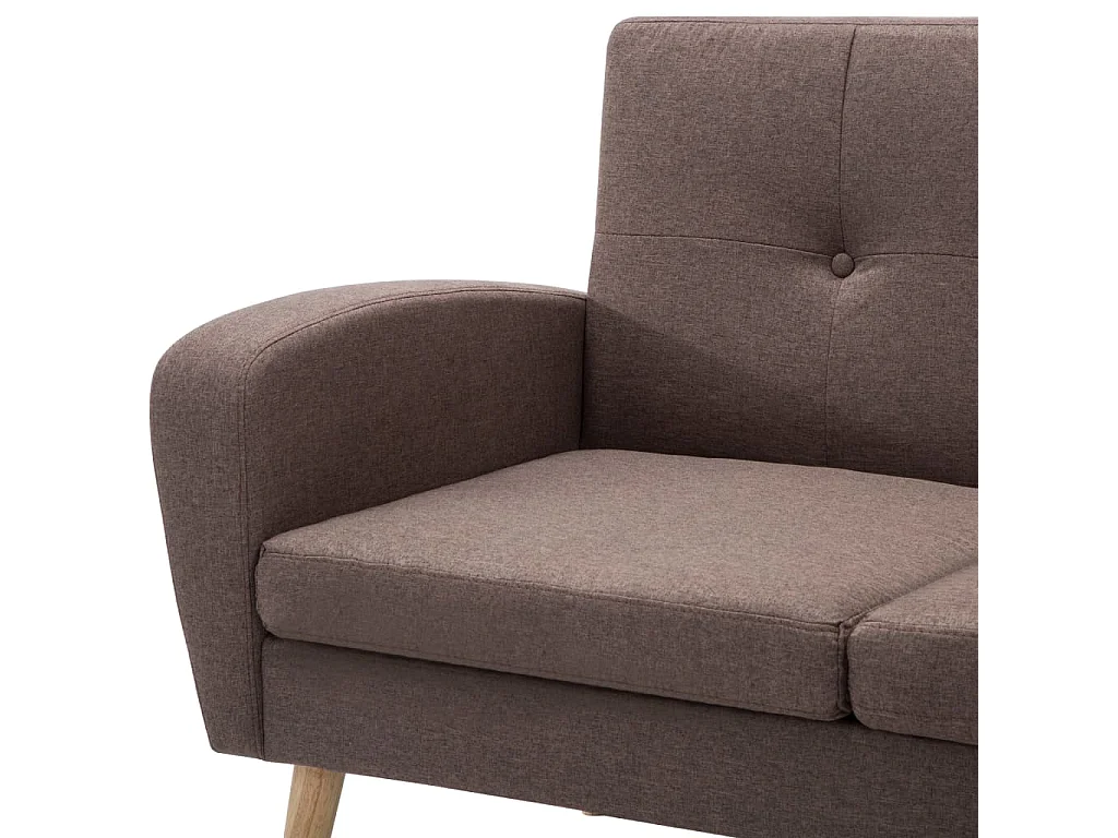 Divano a L con Rivestimento in Tessuto 186x136x79 cm Marrone