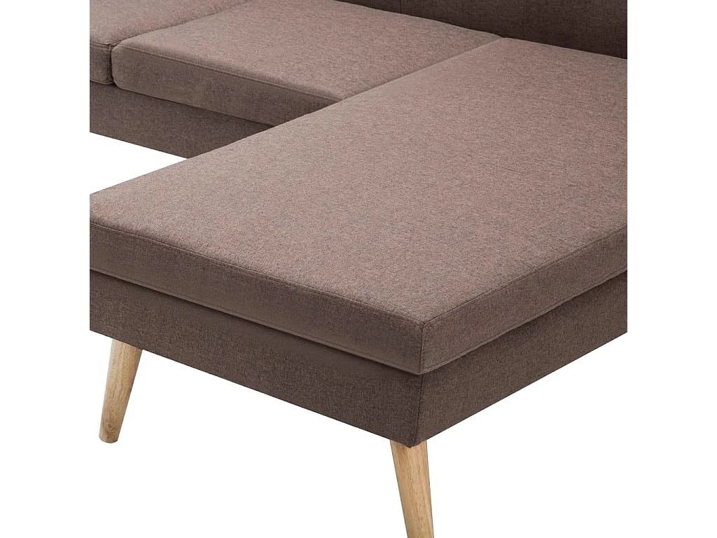 Divano a L con Rivestimento in Tessuto 186x136x79 cm Marrone