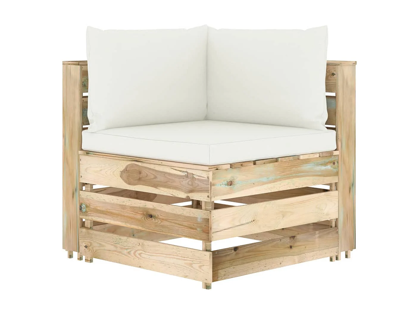 Canapé d'angle sectionnel avec coussins Bois imprégné de vert