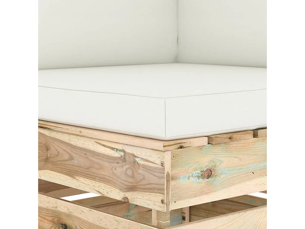 Canapé d'angle sectionnel avec coussins Bois imprégné de vert