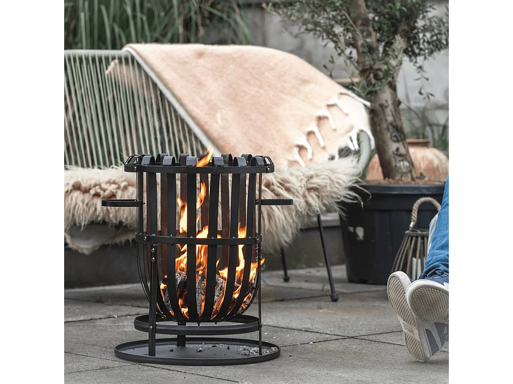 Braciere Dallas Nero in Acciaio