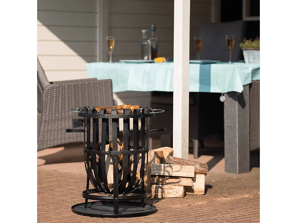 Braciere Dallas Nero in Acciaio