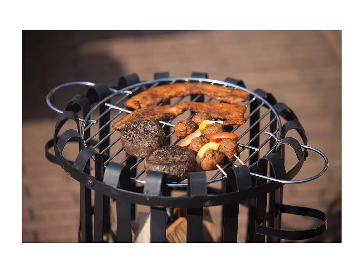 Braciere Dallas Nero in Acciaio