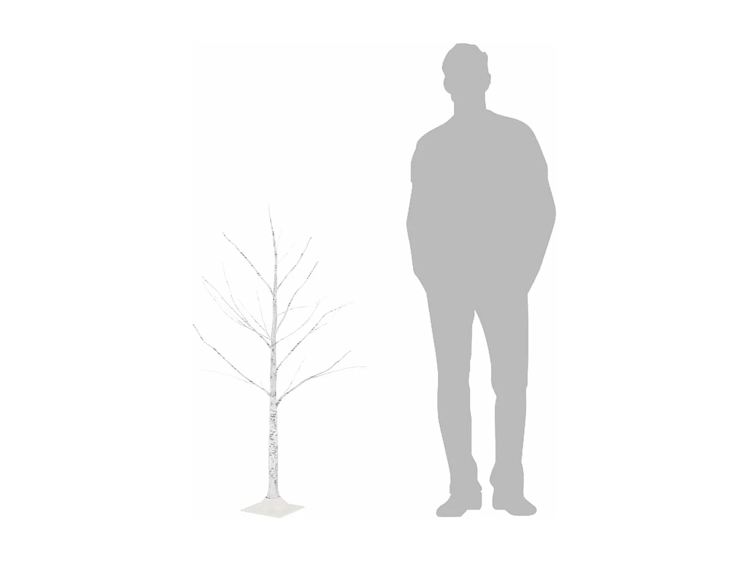 Betulla con LED Bianco Caldo 48 LED 120 cm