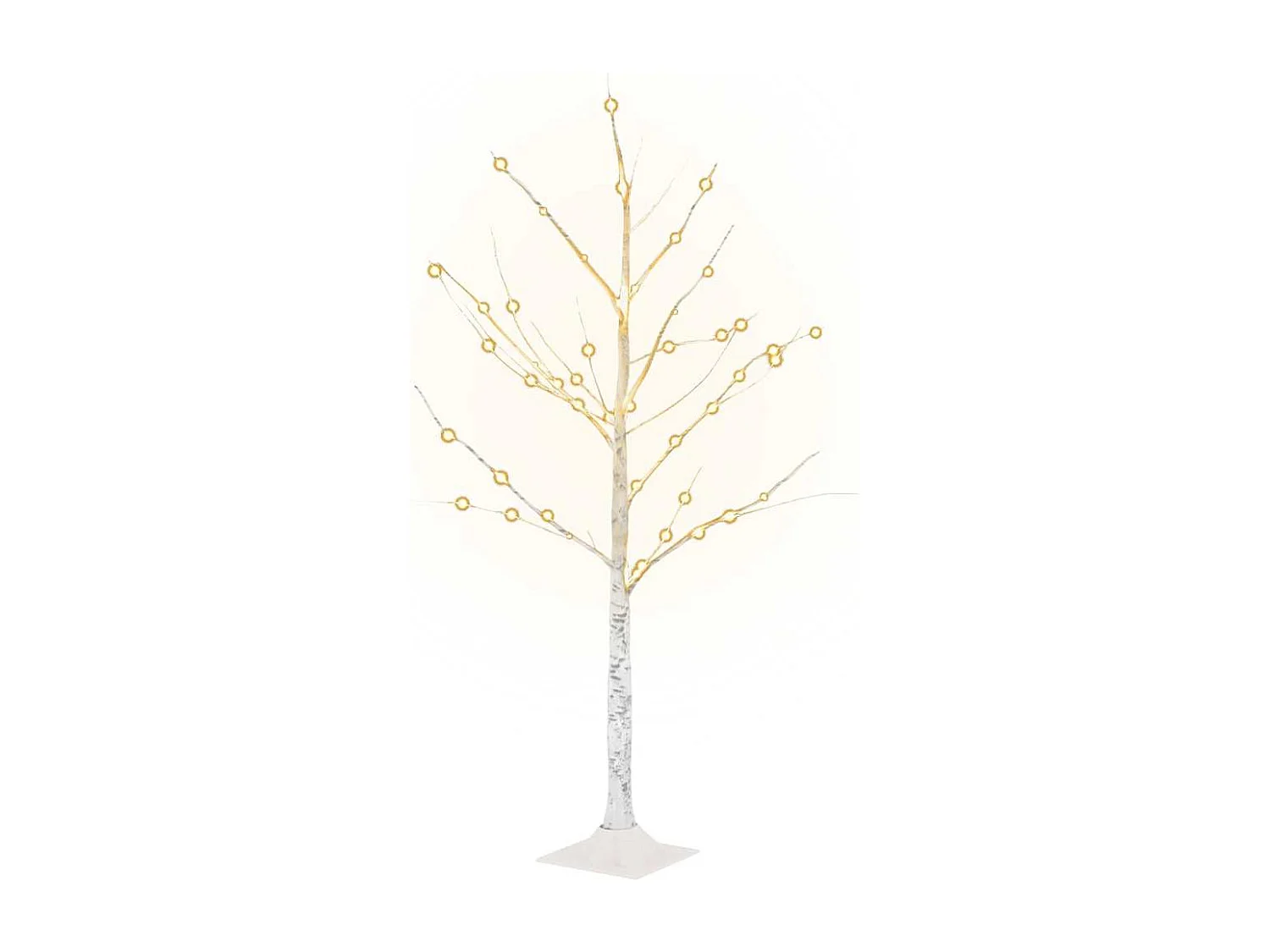 Árvore c/ 48 luzes LED 120 cm bétula branco quente