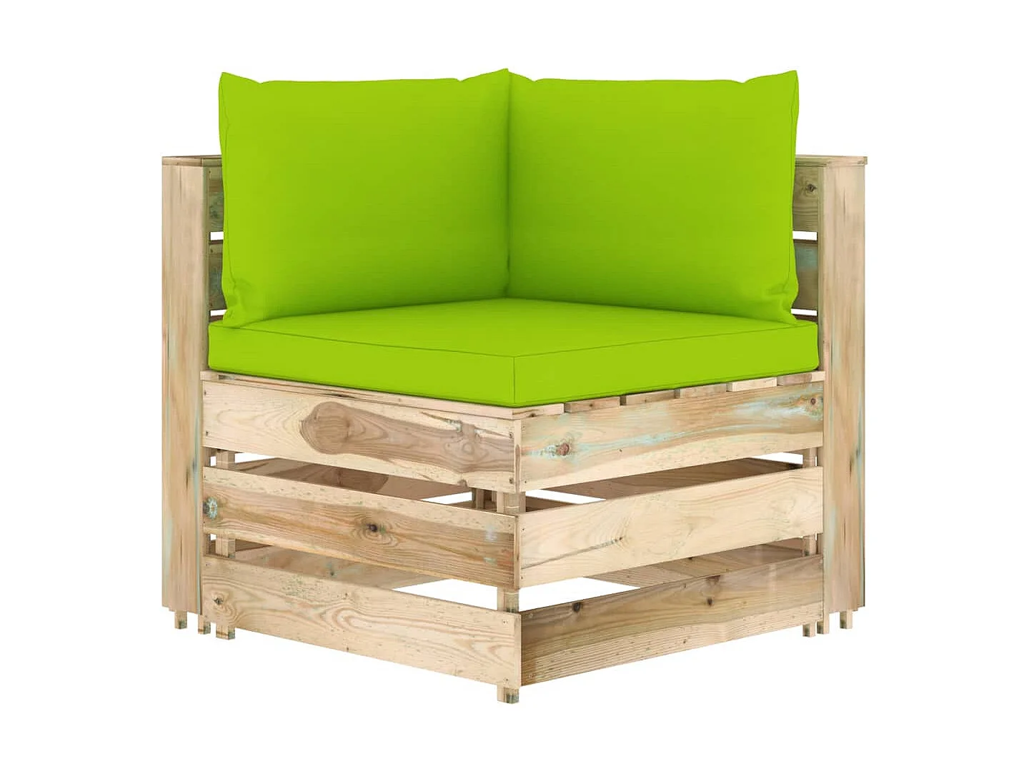 Canapé d'angle sectionnel avec coussins Bois imprégné de vert