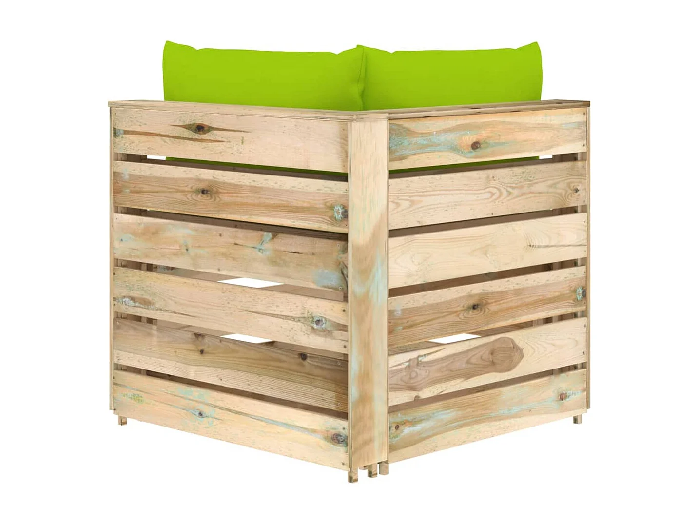 Canapé d'angle sectionnel avec coussins Bois imprégné de vert