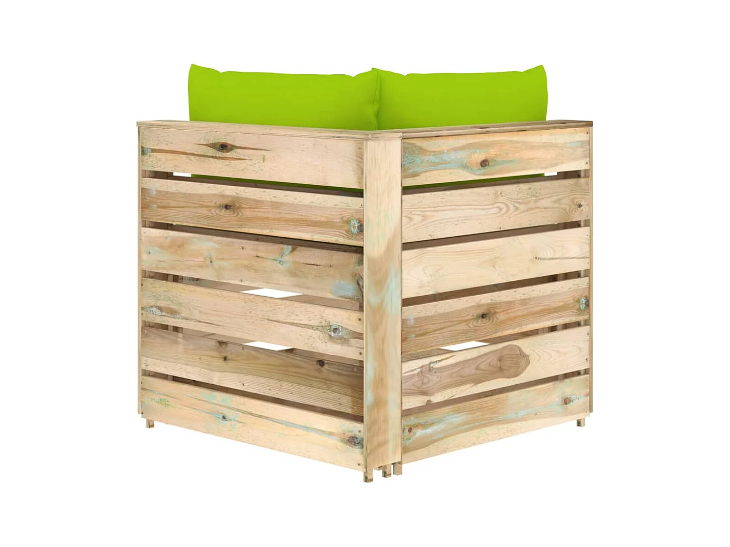 Canapé d'angle sectionnel avec coussins Bois imprégné de vert