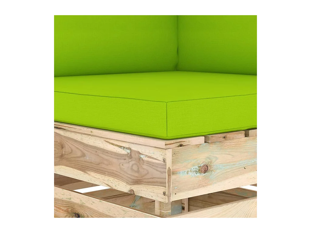 Canapé d'angle sectionnel avec coussins Bois imprégné de vert