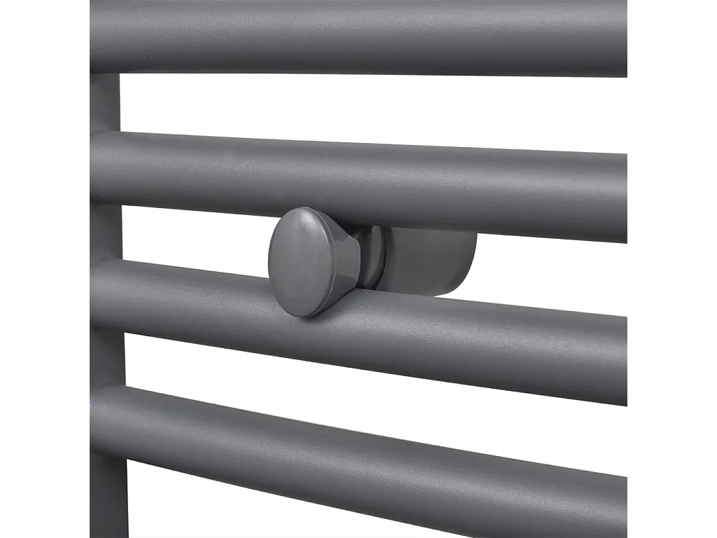 Sèche-serviettes eau chaude à rails incurvés gris 500 x 1160 mm