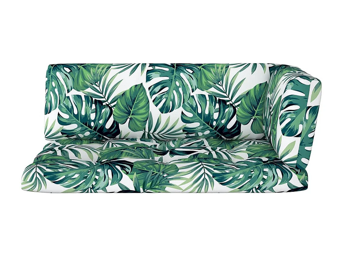 Canapé palette 2 places avec coussins Pin imprégné de blanc