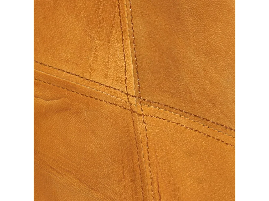 Canapé à 3 places Brun roux Cuir véritable