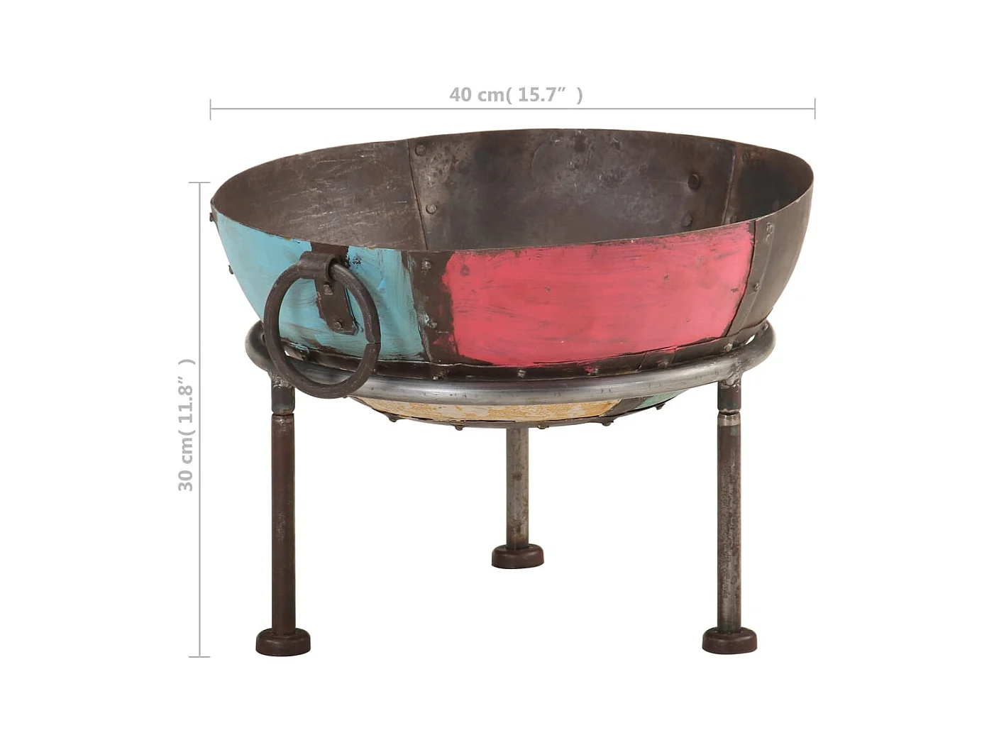 Foyer rustique coloré Ø 40 cm Fer