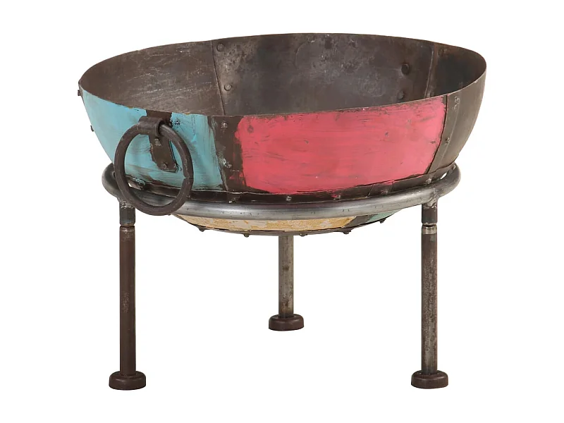 Brasero rústico colorido de hierro Ø40 cm