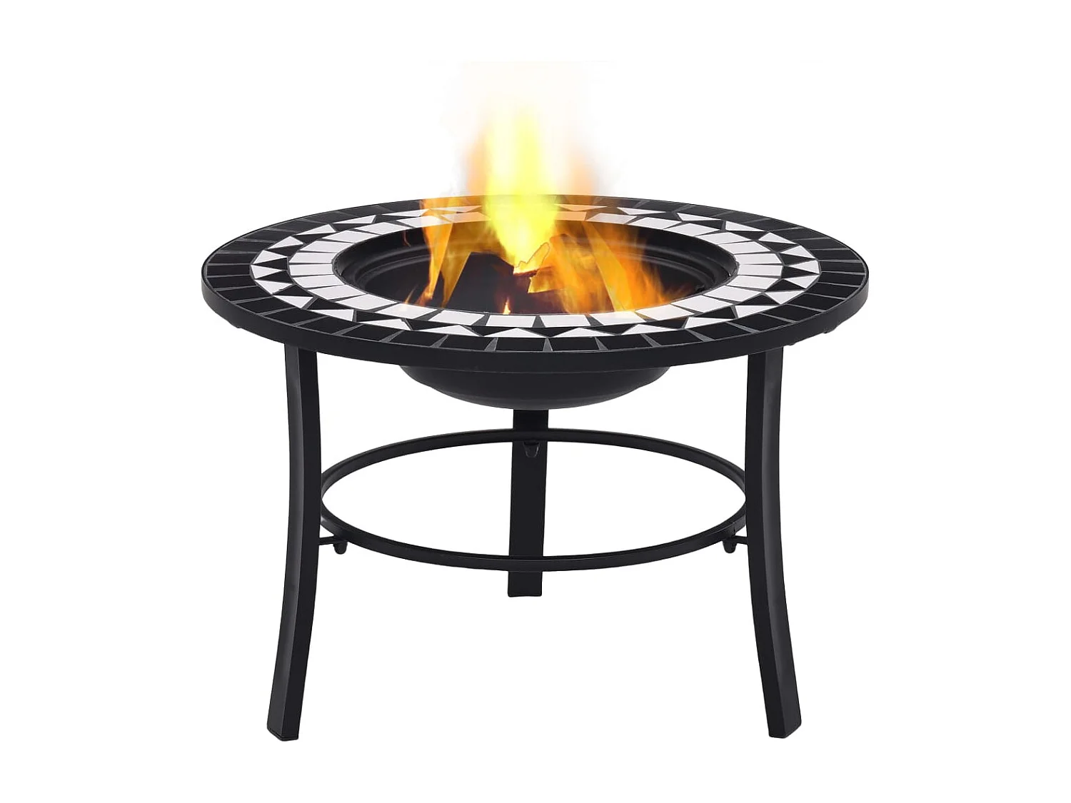 Foyer mosaïque Noir et blanc 68 cm Céramique