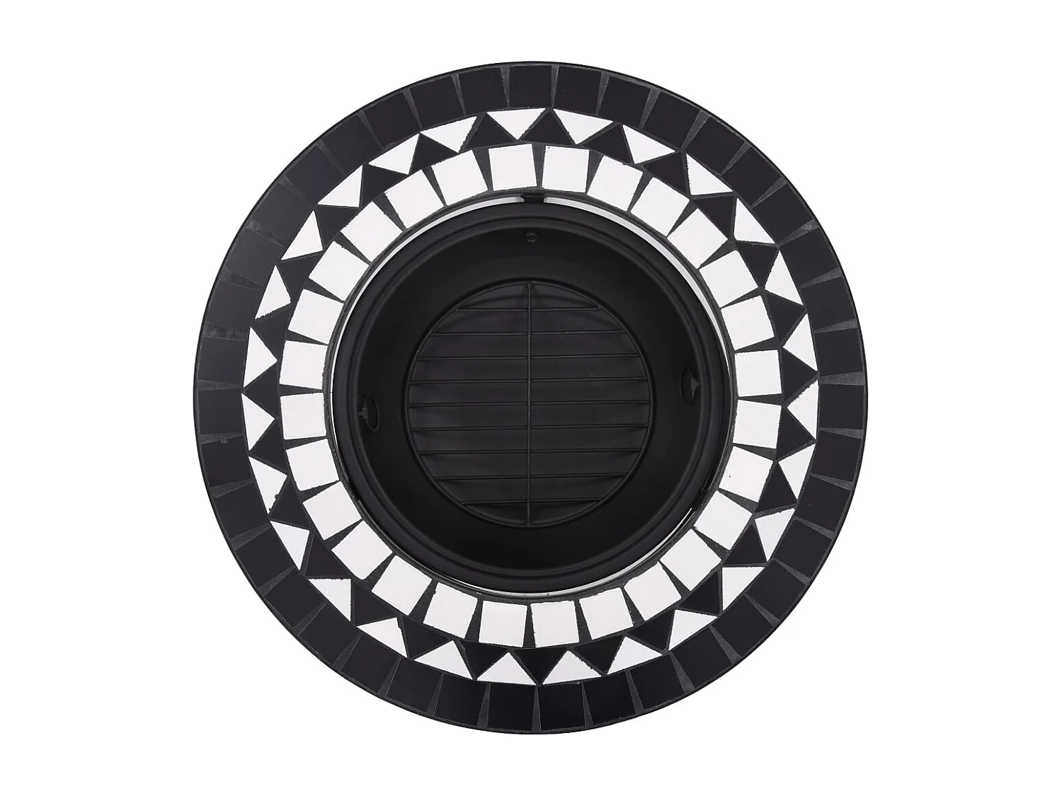 Foyer mosaïque Noir et blanc 68 cm Céramique