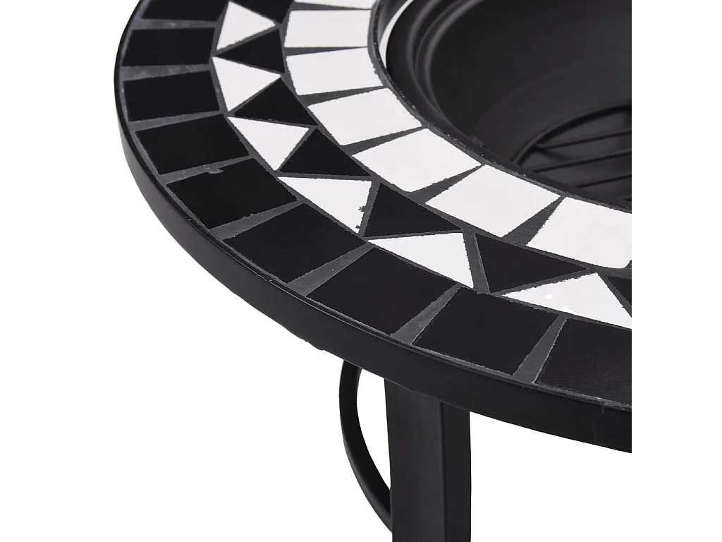 Foyer mosaïque Noir et blanc 68 cm Céramique