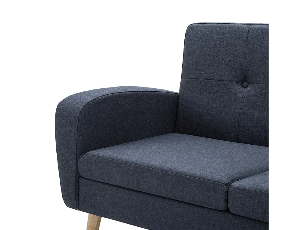 Canapé en forme de L revêtement en tissu gris foncé