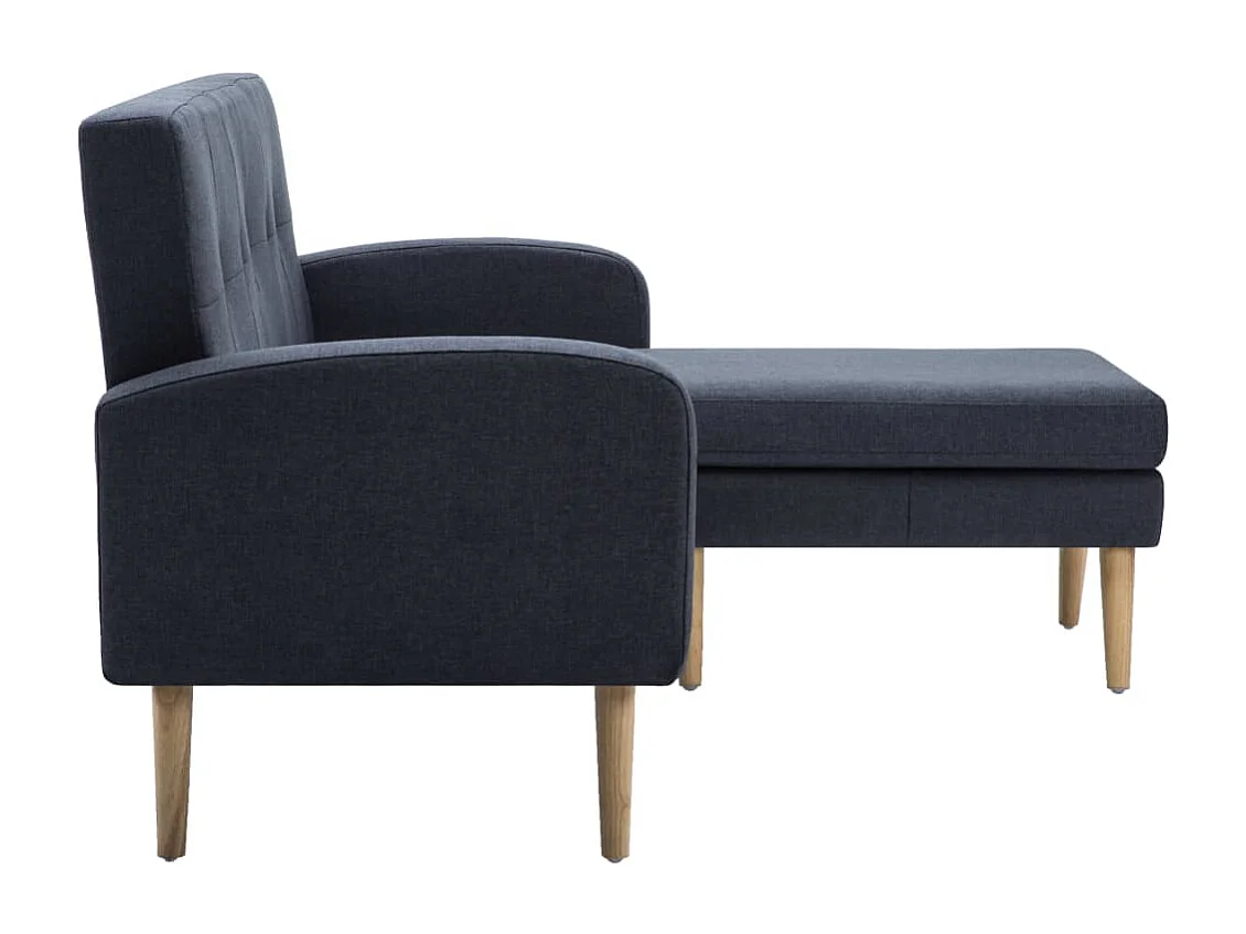 Canapé en forme de L revêtement en tissu gris foncé