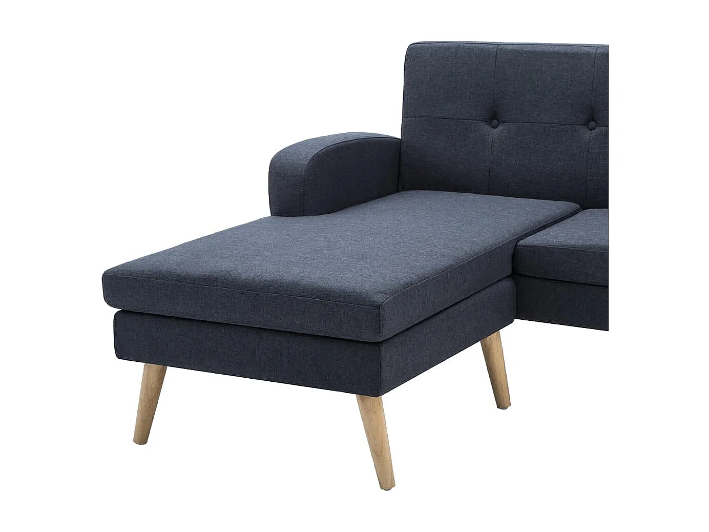 Canapé en forme de L revêtement en tissu gris foncé