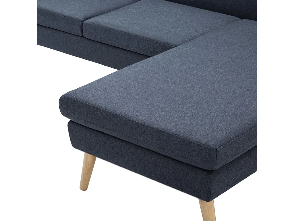 Canapé en forme de L revêtement en tissu gris foncé