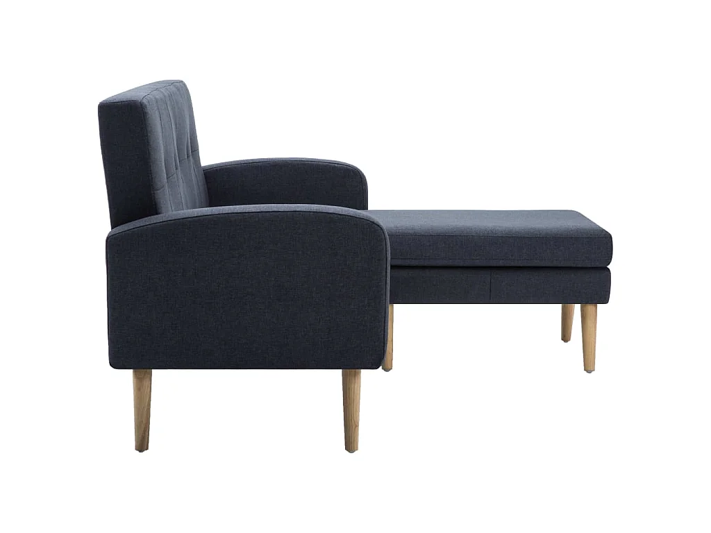 Canapé en forme de L revêtement en tissu gris foncé
