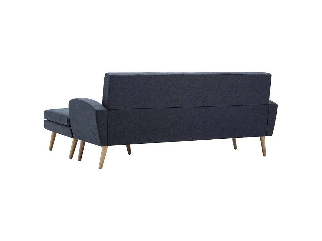 Canapé en forme de L revêtement en tissu gris foncé