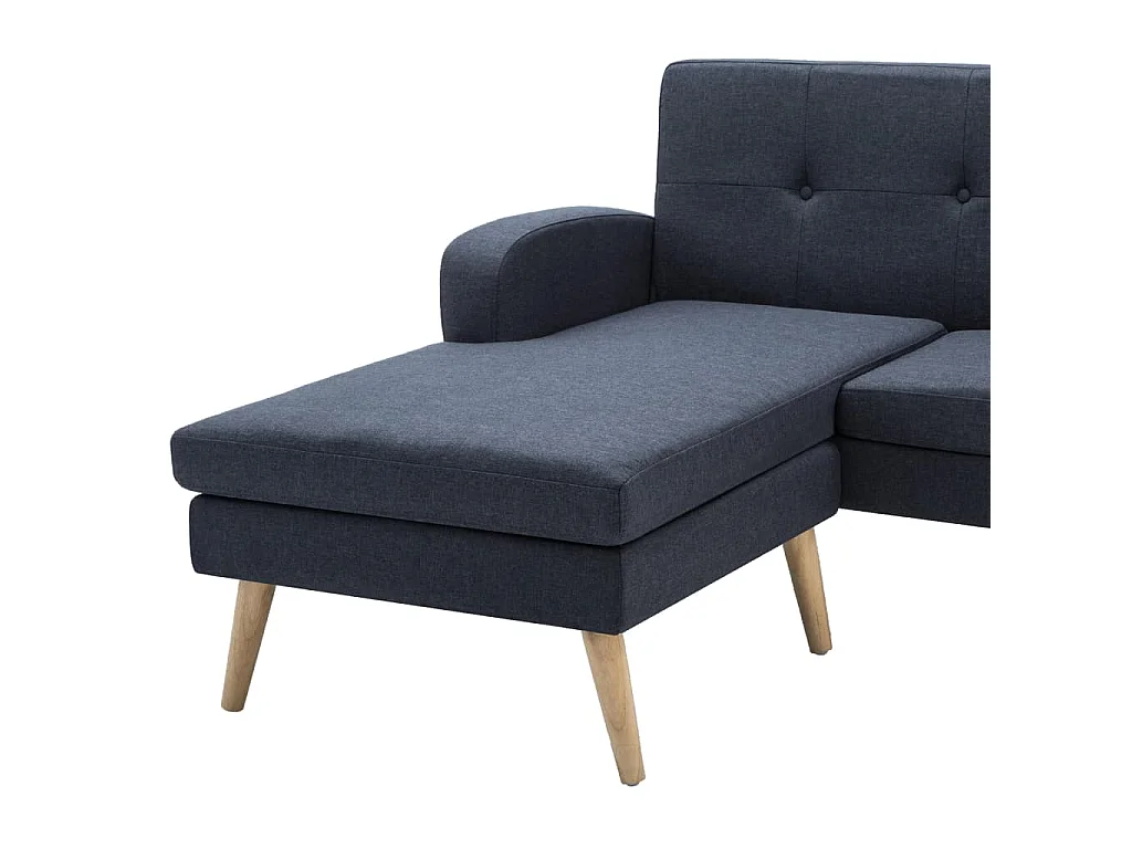 Canapé en forme de L revêtement en tissu gris foncé