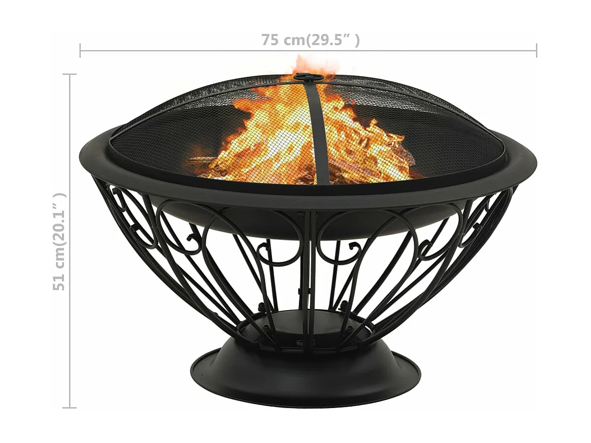 Foyer avec tisonnier 75 cm XXL Acier