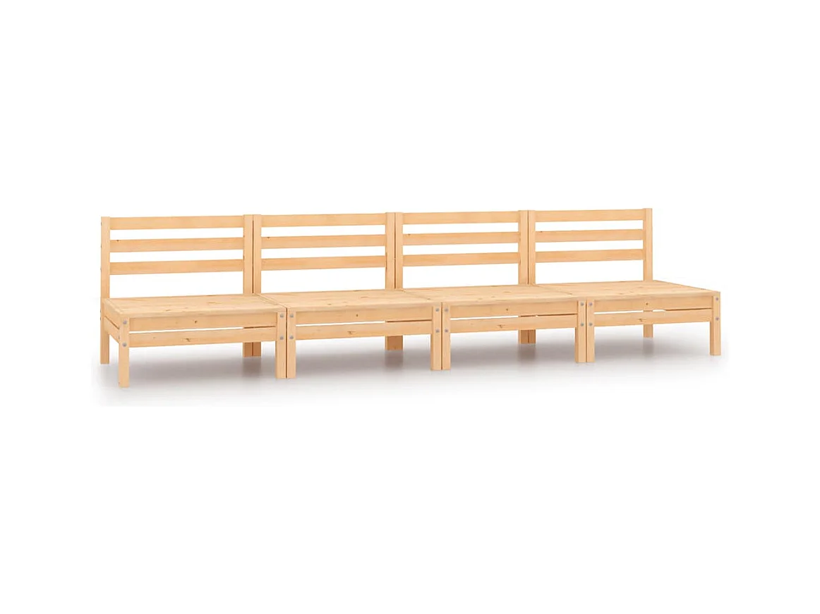 Tuinmiddenbanken 4 st massief grenenhout