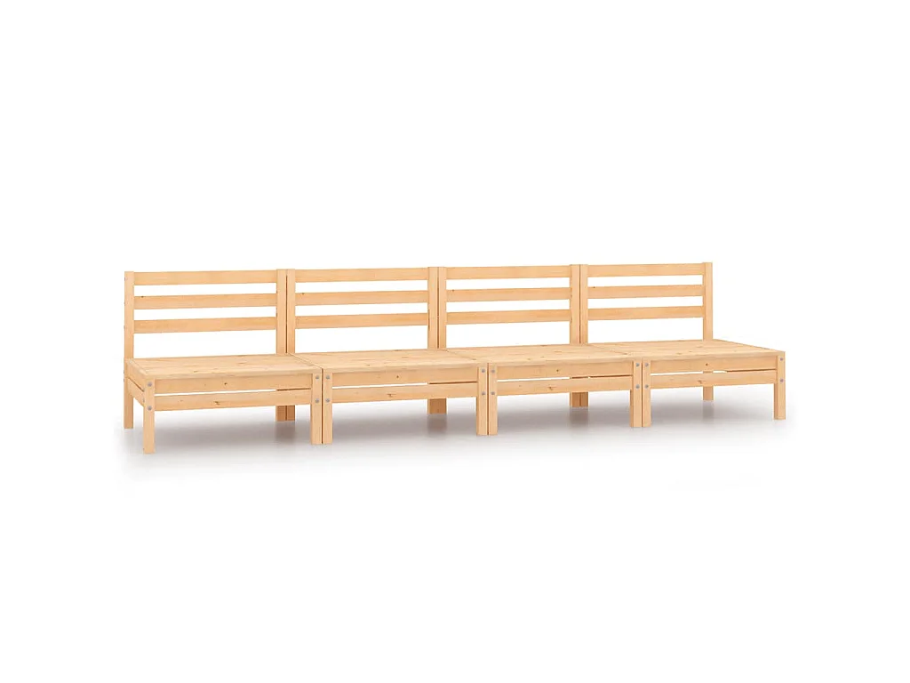 Tuinmiddenbanken 4 st massief grenenhout