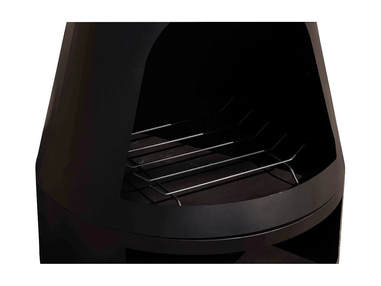 Caminetto Kingston 160x60 cm in Acciaio Nero Opaco